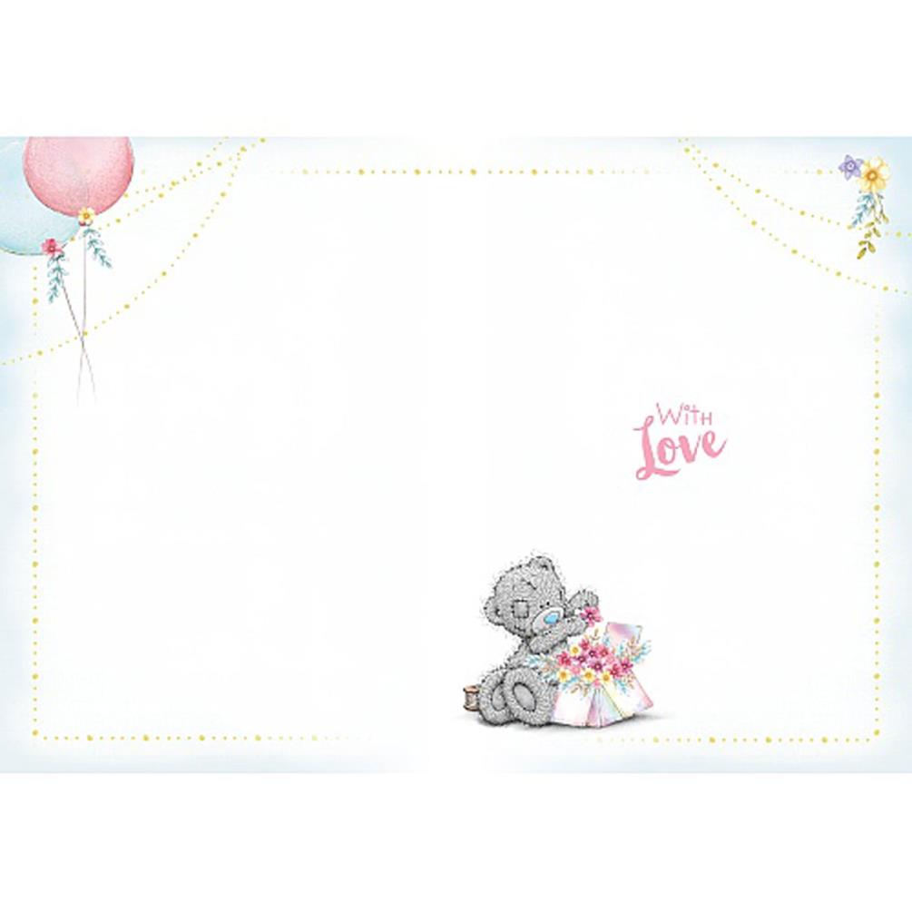 For You Holding Big Bouquet Me to You Bear Birthday Card Extra Image 1